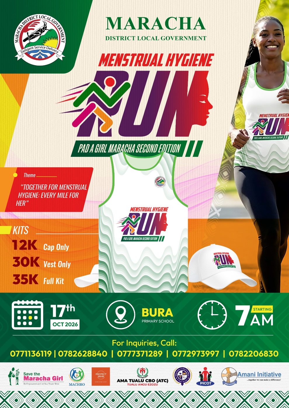 Maracha menstrual hygiene run event poster